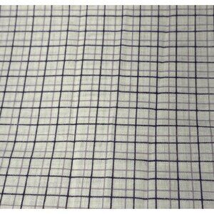 Cotton Fabric 1/2 yard x 45" Cream & Navy Checkered Material Sewing Fun Projects